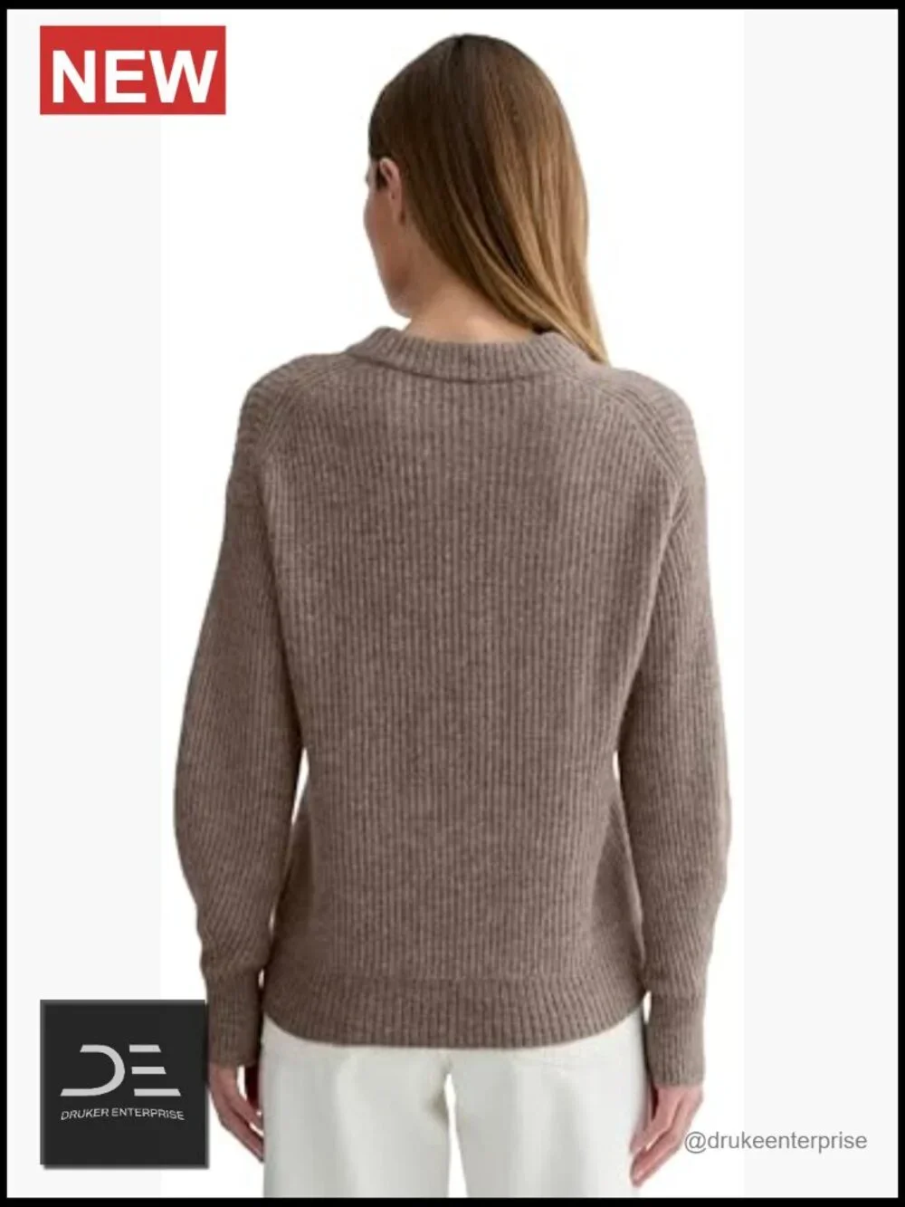 Alpaca Blend Lightweight Ribbed Pullover Sweater